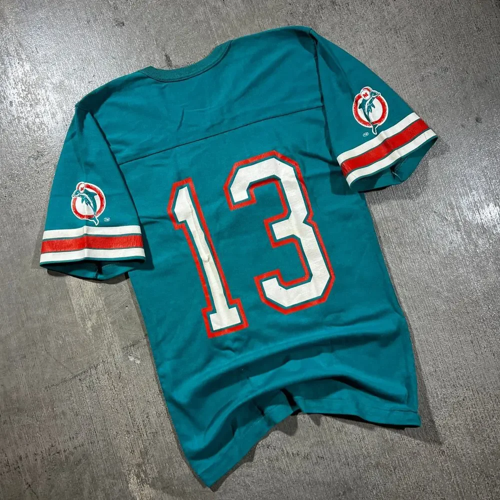 Vintage 80s Rawlings Miami Dolphins #13 Dan Marino Jersey Tee Small - Picture 2 of 5